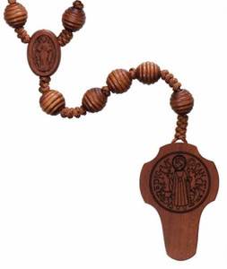 20" St. Benedict Rosary with Wooden 10mm Beads, R3455 20" St. Benedict Rosary with Wooden 10mm Beads, R3455