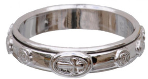 Sterling Silver Two Piece Rotating Rosary Ring, RRSS2 Sterling Silver Two Piece Rotating Rosary Ring, RRSS2