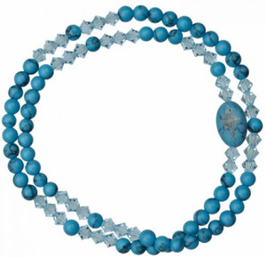 5 Decade Rosary Bracelet with 4mm Turquoise Beads, RBS70 5 Decade Rosary Bracelet with 4mm Turquoise Beads, RBS70