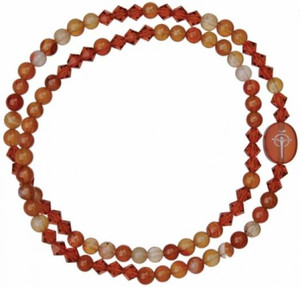 5 Decade Rosary Bracelet with 4mm Agate Beads, RBS81 5 Decade Rosary Bracelet with 4mm Agate Beads, RBS81