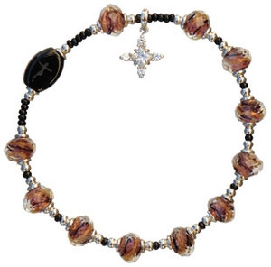 Murano Thistle 8mm Glass Bead Rosary Bracelet RBA13 Murano Thistle 8mm Glass Bead Rosary Bracelet RBA13