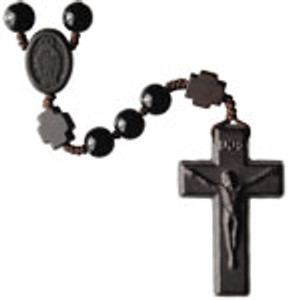 Black Onyx 8mm Bead Jujube Wood Rosary R4958 Black Onyx 8mm Bead Jujube Wood Rosary R4958