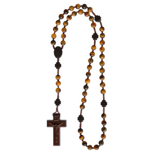 Tiger Eye 6mm Bead Jujube Rosary R4256 Tiger Eye 6mm Bead Jujube Rosary R4256