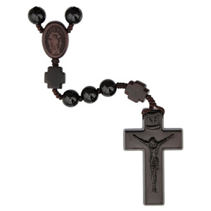 8mm Black Onyx/Jujube Wood Rosary R4958 8mm Black Onyx/Jujube Wood Rosary R4958