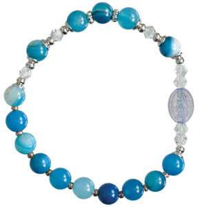 Rosary Bracelet Children Gemstone Blue 6mm RCB42