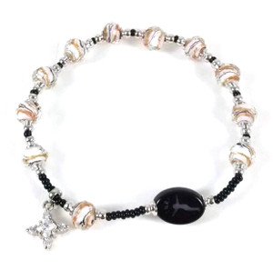 Murano Thistle 8mm Glass With Gold Bead Rosary Bracelet RBA15 Murano Thistle 8mm Glass With Gold Bead Rosary Bracelet RBA15