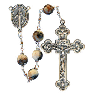 R1958 Zebra Jasper 8mm Bead Rosary R1958 Zebra Jasper 8mm Bead Rosary