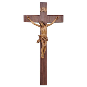 20" Walnut Wall Crucifix, 8.25"  Corpus, WF11