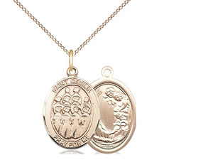 Gold Filled St. Cecilia / Choir Pendant, GF Lite Curb Chain, Medium Size Catholic Medal, 3/4" x 1/2" Gold Filled St. Cecilia / Choir Pendant, GF Lite Curb Chain, Medium Size Catholic Medal, 3/4" x 1/2"