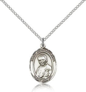 Sterling Silver St. John Neumann Pendant, Lite Curb Chain, Medium Size Catholic Medal, 3/4" x 1/2" Sterling Silver St. John Neumann Pendant, Lite Curb Chain, Medium Size Catholic Medal, 3/4" x 1/2"