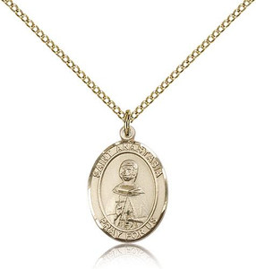 Gold Filled St. Anastasia Pendant, Gold Filled Lite Curb Chain, Medium Size Catholic Medal, 3/4" x 1/2" Gold Filled St. Anastasia Pendant, Gold Filled Lite Curb Chain, Medium Size Catholic Medal, 3/4" x 1/2"