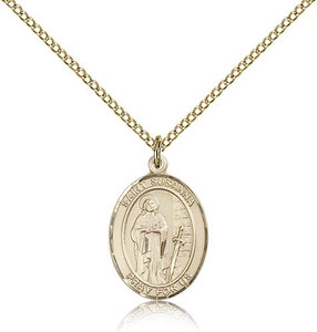 Gold Filled St. Susanna Pendant, Gold Filled Lite Curb Chain, Medium Size Catholic Medal, 3/4" x 1/2" Gold Filled St. Susanna Pendant, Gold Filled Lite Curb Chain, Medium Size Catholic Medal, 3/4" x 1/2"