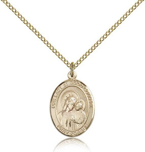 Gold Filled Our Lady of Good Counsel Pendant, Gold Filled Lite Curb Chain, Medium Size Catholic Medal, 3/4" x 1/2" Gold Filled Our Lady of Good Counsel Pendant, Gold Filled Lite Curb Chain, Medium Size Catholic Medal, 3/4" x 1/2"