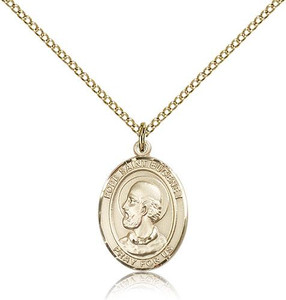 Gold Filled Pope Saint Eugene I Pendant, Gold Filled Lite Curb Chain, Medium Size Catholic Medal, 3/4" x 1/2" Gold Filled Pope Saint Eugene I Pendant, Gold Filled Lite Curb Chain, Medium Size Catholic Medal, 3/4" x 1/2"
