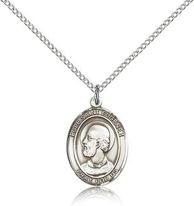 Sterling Silver Pope Saint Eugene I Pendant, Lite Curb Chain, Medium Size Catholic Medal, 3/4" x 1/2" Sterling Silver Pope Saint Eugene I Pendant, Lite Curb Chain, Medium Size Catholic Medal, 3/4" x 1/2"