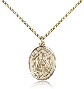 Gold Filled St. Polycarp of Smyrna Pendant, Gold Filled Lite Curb Chain, Medium Size Catholic Medal, 3/4" x 1/2" Gold Filled St. Polycarp of Smyrna Pendant, Gold Filled Lite Curb Chain, Medium Size Catholic Medal, 3/4" x 1/2"