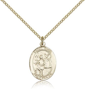 Gold Filled St. Vitus Pendant, GF Lite Curb Chain, Medium Size Catholic Medal, 3/4" x 1/2" Gold Filled St. Vitus Pendant, GF Lite Curb Chain, Medium Size Catholic Medal, 3/4" x 1/2"