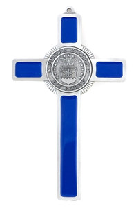 Air Force Blue Enamel Pewter Wall Cross JC9750 Air Force Blue Enamel Pewter Wall Cross JC9750