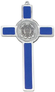 Coast Guard Pewter Blue Enamel Wall Cross JC-9752 Coast Guard Pewter Blue Enamel Wall Cross JC-9752