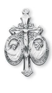 Jesus, Mary, and Joseph Sterling Silver Crucifix S146324 Jesus, Mary, and Joseph Sterling Silver Crucifix S146324