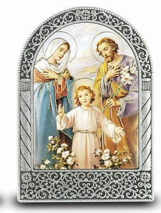 Holy Family Standing Easel Desk Plaque Holy Family Standing Easel Desk Plaque