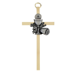 4.25" Brass Cross - First Communion Chalice B65P04 4.25" Brass Cross - First Communion Chalice B65P04