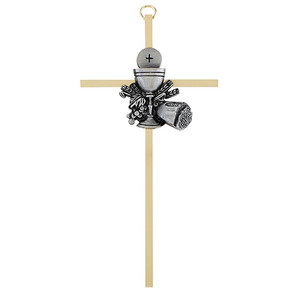 7" Brass Cross - First Communion Chalice B65P07 7" Brass Cross - First Communion Chalice B65P07
