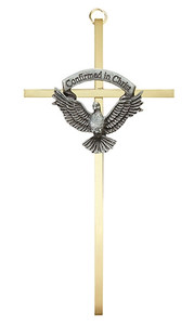 7" Brass Confirmation, Confirmed in Christ, Cross G1065 7" Brass Confirmation, Confirmed in Christ, Cross G1065