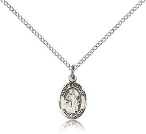 Sterling Silver St. Brendan the Navigator Pendant, Sterling Silver Lite Curb Chain, Small Size Catholic Medal, 1/2" x 1/4" Sterling Silver St. Brendan the Navigator Pendant, Sterling Silver Lite Curb Chain, Small Size Catholic Medal, 1/2" x 1/4"