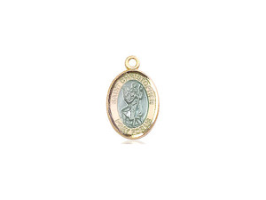 Gold Filled St. Christopher Pendant, GF Lite Curb Chain, Small Size Catholic Medal, 1/2" x 1/4" Gold Filled St. Christopher Pendant, GF Lite Curb Chain, Small Size Catholic Medal, 1/2" x 1/4"
