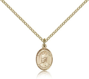 Gold Filled St. Edward the Confessor Pendant, Gold Filled Lite Curb Chain, Small Size Catholic Medal, 1/2" x 1/4" Gold Filled St. Edward the Confessor Pendant, Gold Filled Lite Curb Chain, Small Size Catholic Medal, 1/2" x 1/4"