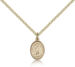 Gold Filled St. John the Baptist Pendant, Gold Filled Lite Curb Chain, Small Size Catholic Medal, 1/2" x 1/4" Gold Filled St. John the Baptist Pendant, Gold Filled Lite Curb Chain, Small Size Catholic Medal, 1/2" x 1/4"