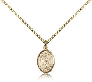 Gold Filled St. Louise de Marillac Pendant, Gold Filled Lite Curb Chain, Small Size Catholic Medal, 1/2" x 1/4" Gold Filled St. Louise de Marillac Pendant, Gold Filled Lite Curb Chain, Small Size Catholic Medal, 1/2" x 1/4"