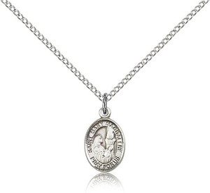 Sterling Silver St. Mary Magdalene Pendant, Sterling Silver Lite Curb Chain, Small Size Catholic Medal, 1/2" x 1/4" Sterling Silver St. Mary Magdalene Pendant, Sterling Silver Lite Curb Chain, Small Size Catholic Medal, 1/2" x 1/4"