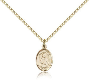 Gold Filled St. Philip Neri Pendant, Gold Filled Lite Curb Chain, Small Size Catholic Medal, 1/2" x 1/4" Gold Filled St. Philip Neri Pendant, Gold Filled Lite Curb Chain, Small Size Catholic Medal, 1/2" x 1/4"