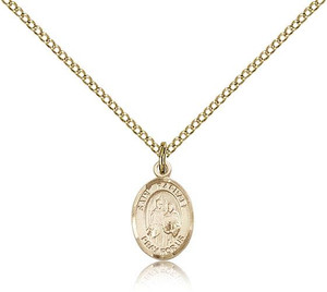 Gold Filled St. Raphael the Archangel Pendant, Gold Filled Lite Curb Chain, Small Size Catholic Medal, 1/2" x 1/4" Gold Filled St. Raphael the Archangel Pendant, Gold Filled Lite Curb Chain, Small Size Catholic Medal, 1/2" x 1/4"