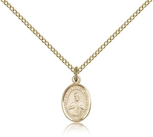 Gold Filled Scapular Pendant, Gold Filled Lite Curb Chain, Small Size Catholic Medal, 1/2" x 1/4" Gold Filled Scapular Pendant, Gold Filled Lite Curb Chain, Small Size Catholic Medal, 1/2" x 1/4"