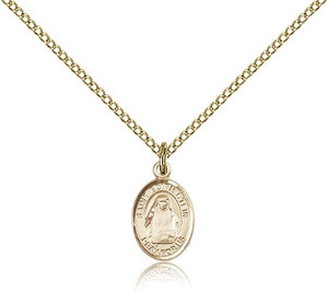 Gold Filled St. Edith Stein Pendant, Gold Filled Lite Curb Chain, Small Size Catholic Medal, 1/2" x 1/4" Gold Filled St. Edith Stein Pendant, Gold Filled Lite Curb Chain, Small Size Catholic Medal, 1/2" x 1/4"