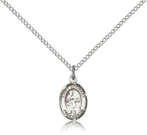 Sterling Silver St. Zachary Pendant, Sterling Silver Lite Curb Chain, Small Size Catholic Medal, 1/2" x 1/4" Sterling Silver St. Zachary Pendant, Sterling Silver Lite Curb Chain, Small Size Catholic Medal, 1/2" x 1/4"