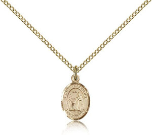 Gold Filled St. Valentine of Rome Pendant, Gold Filled Lite Curb Chain, Small Size Catholic Medal, 1/2" x 1/4" Gold Filled St. Valentine of Rome Pendant, Gold Filled Lite Curb Chain, Small Size Catholic Medal, 1/2" x 1/4"