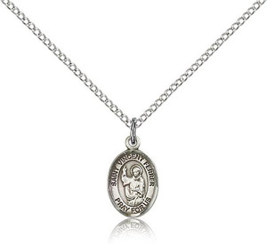 Sterling Silver St. Vincent Ferrer Pendant, Sterling Silver Lite Curb Chain, Small Size Catholic Medal, 1/2" x 1/4" Sterling Silver St. Vincent Ferrer Pendant, Sterling Silver Lite Curb Chain, Small Size Catholic Medal, 1/2" x 1/4"