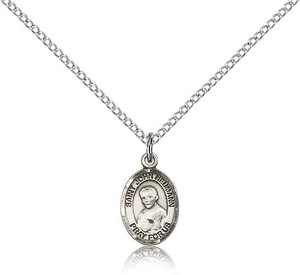 Sterling Silver St. John Neumann Pendant, Sterling Silver Lite Curb Chain, Small Size Catholic Medal, 1/2" x 1/4" Sterling Silver St. John Neumann Pendant, Sterling Silver Lite Curb Chain, Small Size Catholic Medal, 1/2" x 1/4"
