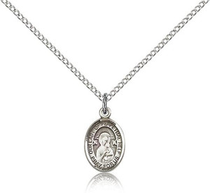 Sterling Silver Our Lady of Perpetual Help Pendant, Sterling Silver Lite Curb Chain, Small Size Catholic Medal, 1/2" x 1/4" Sterling Silver Our Lady of Perpetual Help Pendant, Sterling Silver Lite Curb Chain, Small Size Catholic Medal, 1/2" x 1/4"
