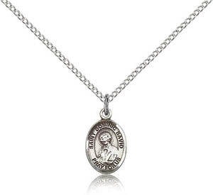 Sterling Silver St. Dominic Savio Pendant, Sterling Silver Lite Curb Chain, Small Size Catholic Medal, 1/2" x 1/4" Sterling Silver St. Dominic Savio Pendant, Sterling Silver Lite Curb Chain, Small Size Catholic Medal, 1/2" x 1/4"