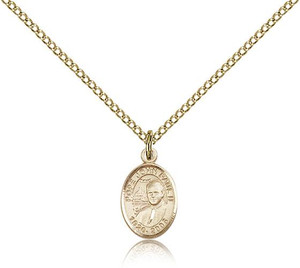 Gold Filled Pope John Paul II Pendant, Gold Filled Lite Curb Chain, Small Size Catholic Medal, 1/2" x 1/4" Gold Filled Pope John Paul II Pendant, Gold Filled Lite Curb Chain, Small Size Catholic Medal, 1/2" x 1/4"