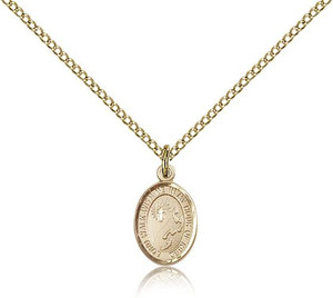 Gold Filled Footprints / Cross Pendant, Gold Filled Lite Curb Chain, Small Size Catholic Medal, 1/2" x 1/4" Gold Filled Footprints / Cross Pendant, Gold Filled Lite Curb Chain, Small Size Catholic Medal, 1/2" x 1/4"