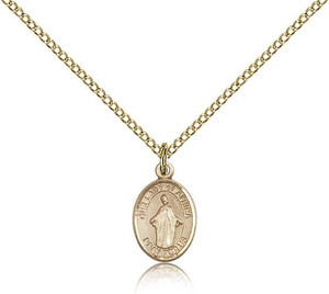 Gold Filled Our Lady of Africa Pendant, Gold Filled Lite Curb Chain, Small Size Catholic Medal, 1/2" x 1/4" Gold Filled Our Lady of Africa Pendant, Gold Filled Lite Curb Chain, Small Size Catholic Medal, 1/2" x 1/4"