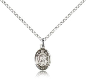 Sterling Silver St. Bruno Pendant, Sterling Silver Lite Curb Chain, Small Size Catholic Medal, 1/2" x 1/4" Sterling Silver St. Bruno Pendant, Sterling Silver Lite Curb Chain, Small Size Catholic Medal, 1/2" x 1/4"