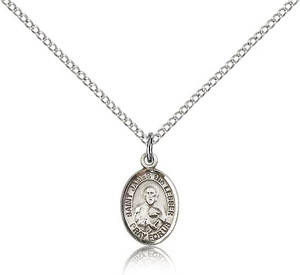 Sterling Silver St. James the Lesser Pendant, Sterling Silver Lite Curb Chain, Small Size Catholic Medal, 1/2" x 1/4" Sterling Silver St. James the Lesser Pendant, Sterling Silver Lite Curb Chain, Small Size Catholic Medal, 1/2" x 1/4"