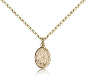 Gold Filled Blessed Pier Giorgio Frassati Pendant, Gold Filled Lite Curb Chain, Small Size Catholic Medal, 1/2" x 1/4" Gold Filled Blessed Pier Giorgio Frassati Pendant, Gold Filled Lite Curb Chain, Small Size Catholic Medal, 1/2" x 1/4"